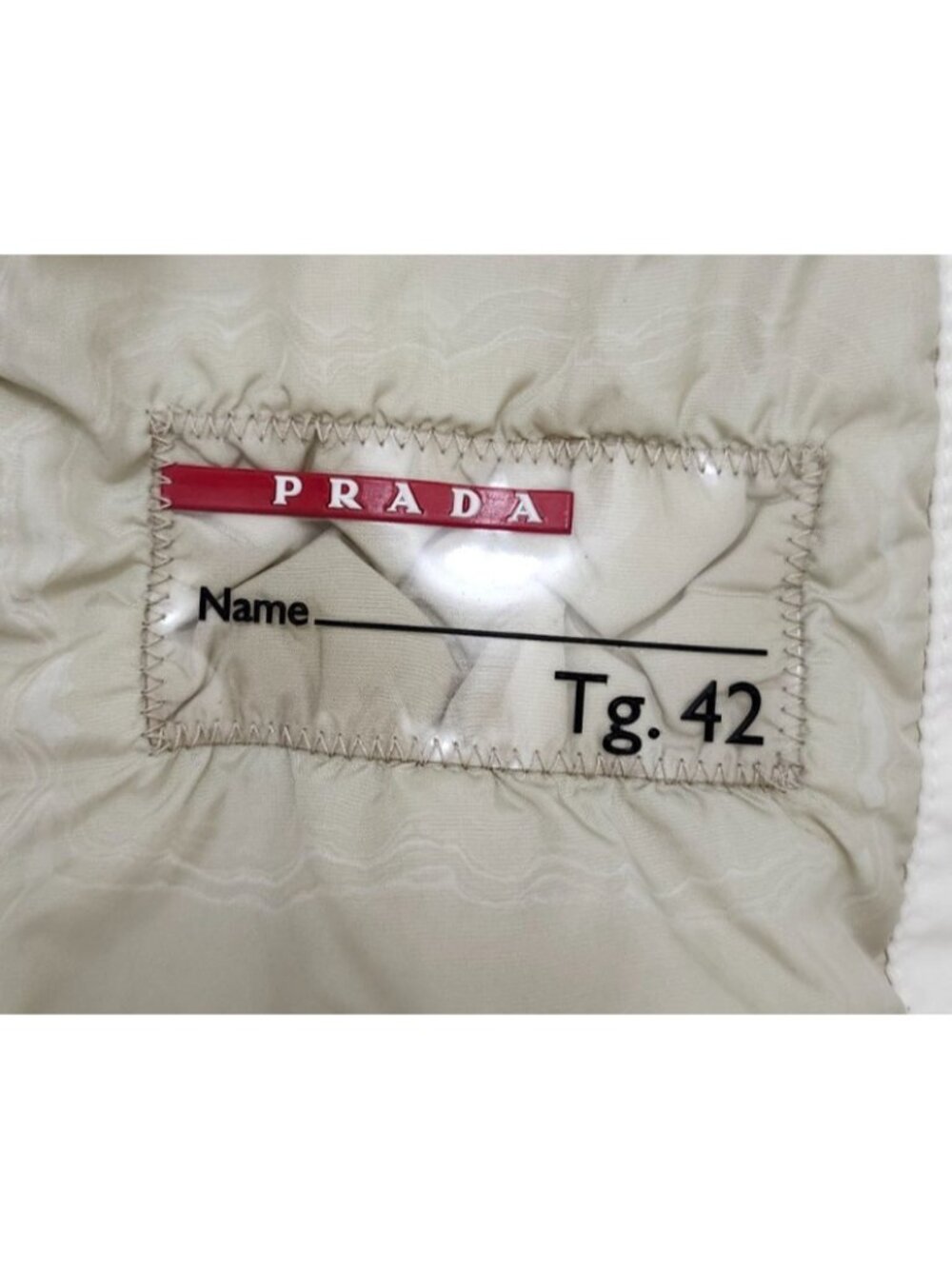 PRADA Sport Linea Rossa Gore-Tex Jacket Womens 42 White Real Fur Hood Nylon Coat - Picture 14 of 16